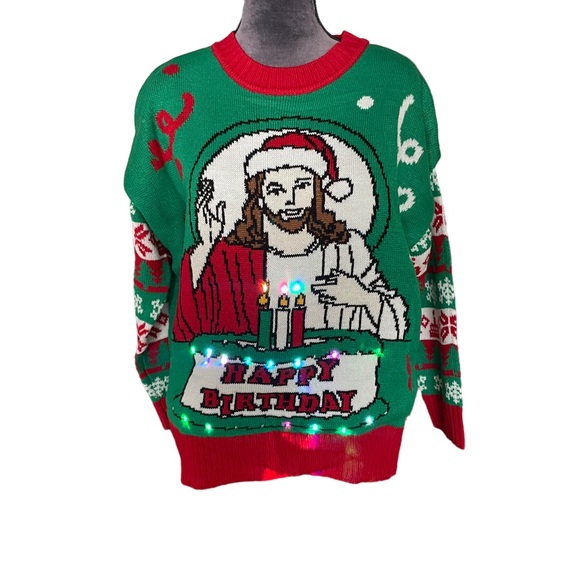 Forever 21 Sweaters - Happy Birthday Jesus Light Up Christmas Sweater Size 1X‎